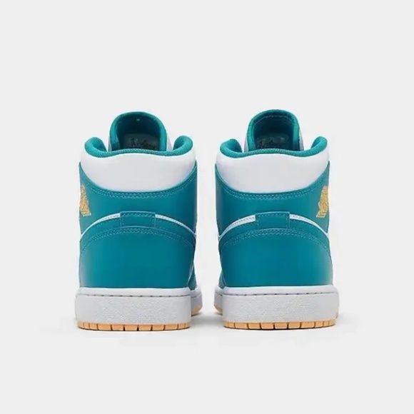 Nike Air Jordan 1 Mid Aquatone Blue Gold AJ1 Casual Basketball Men's 11 US NIB - Picture 4 of 10